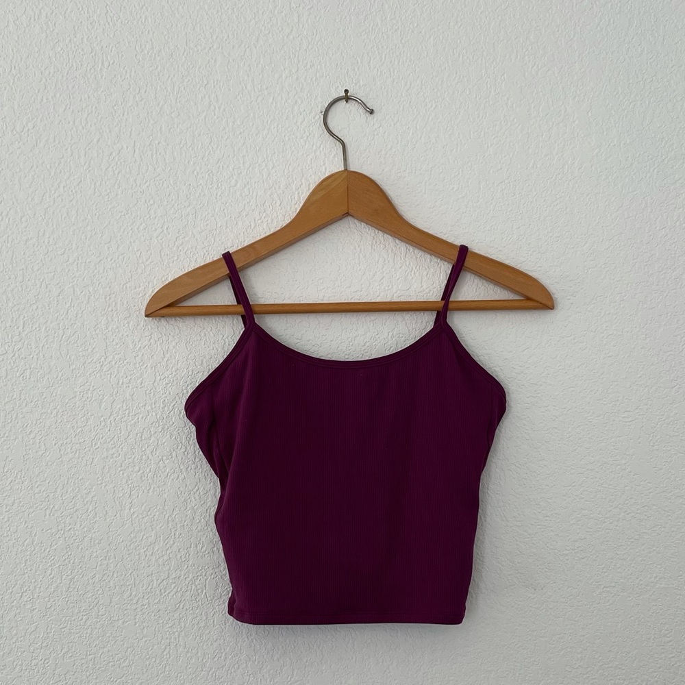 Montiel Purple Crop Workout Top